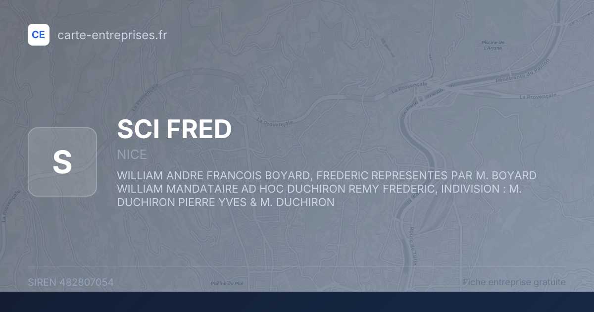 SCI FRED — 482807054 — fiche entreprise