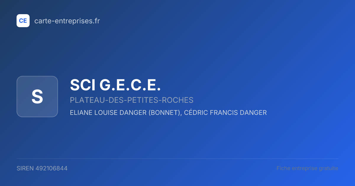 SCI G.E.C.E. — 492106844 — fiche entreprise