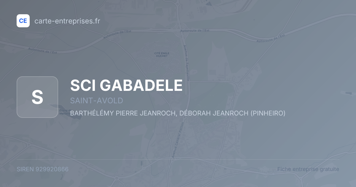 SCI GABADELE — 929920866 — fiche entreprise