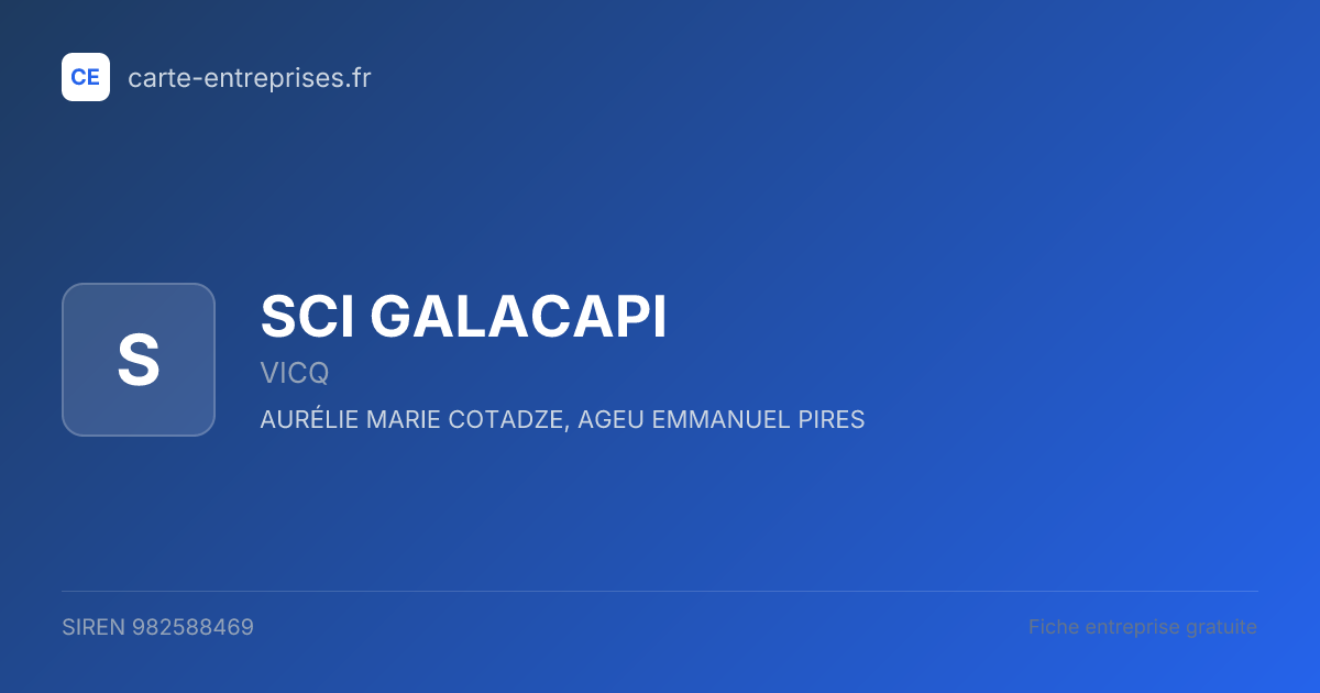 SCI GALACAPI — 982588469 — fiche entreprise