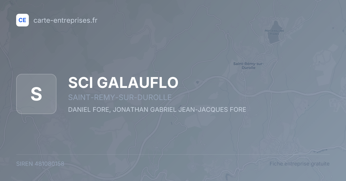 SCI GALAUFLO — 481080158 — fiche entreprise