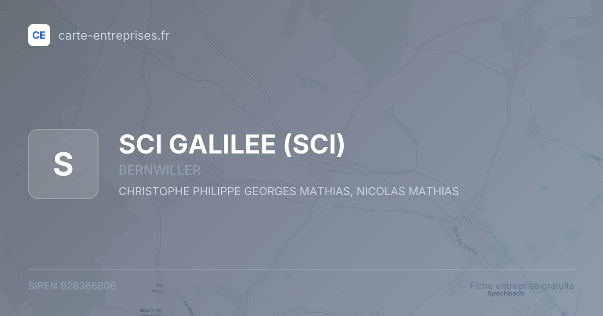 SCI GALILEE (SCI) — 928366806 — fiche entreprise