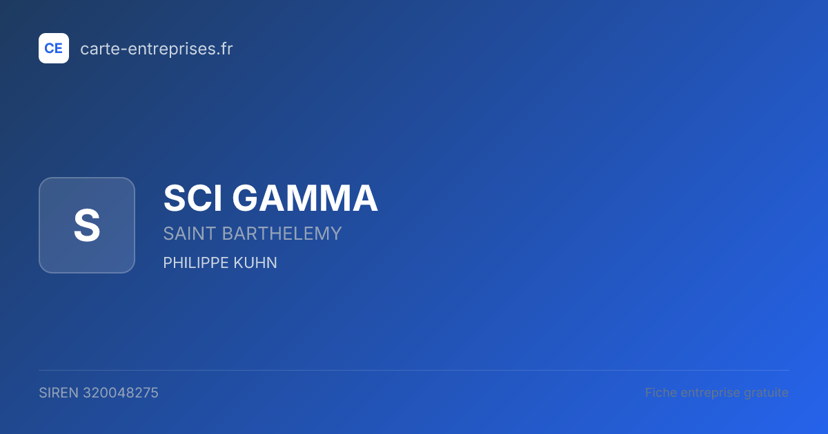 SCI GAMMA — 320048275 — fiche entreprise