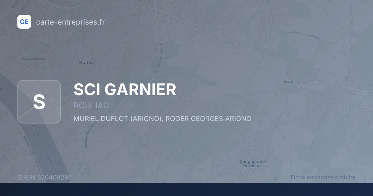 SCI GARNIER — 320408297 — fiche entreprise