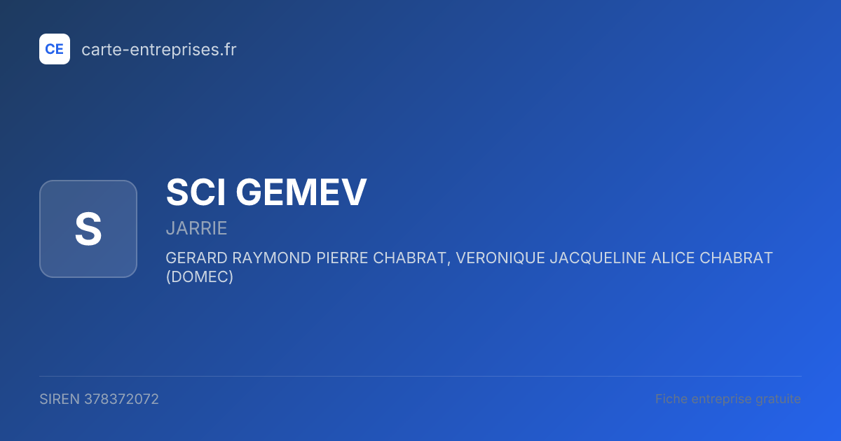 SCI GEMEV — 378372072 — fiche entreprise