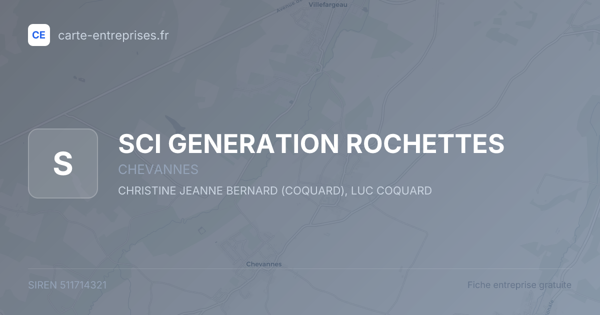 SCI GENERATION ROCHETTES — 511714321 — fiche entreprise