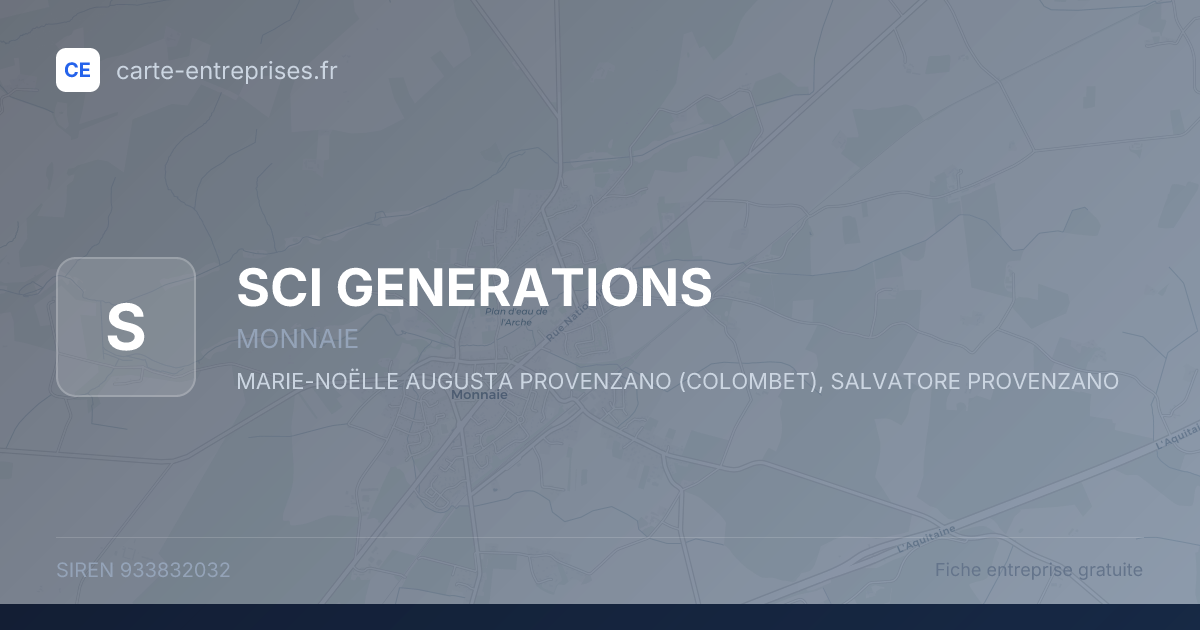 SCI GENERATIONS — 933832032 — fiche entreprise