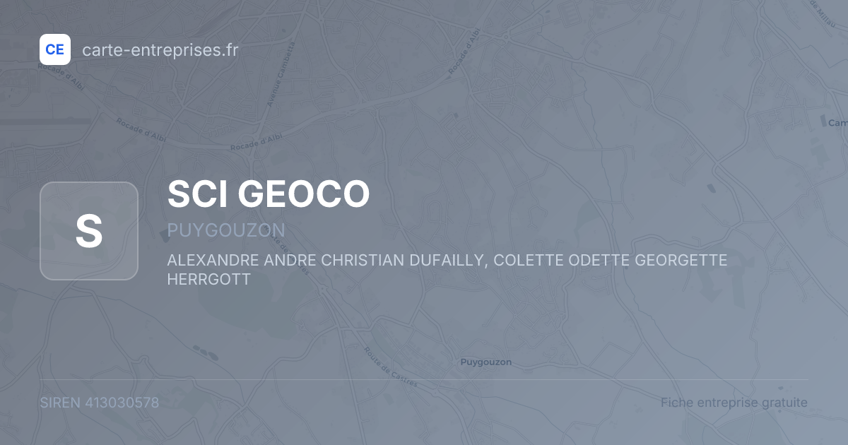 SCI GEOCO — 413030578 — fiche entreprise