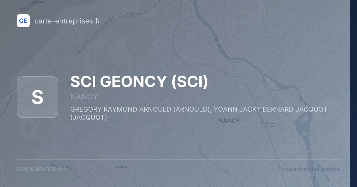 SCI GEONCY (SCI) — 908129075 — fiche entreprise