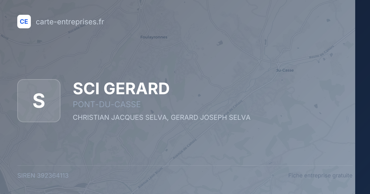 SCI GERARD — 392364113 — fiche entreprise