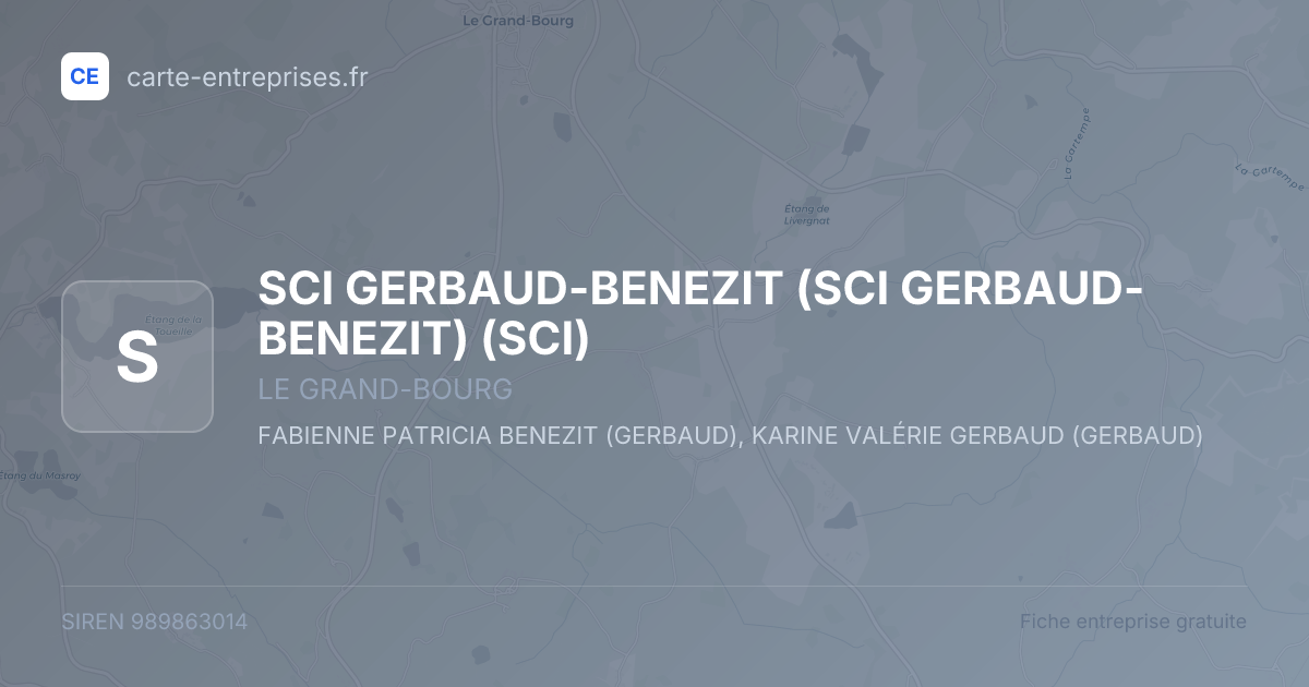 SCI GERBAUD-BENEZIT (SCI GERBAUD-BENEZIT) (SCI) — 989863014 — fiche entreprise