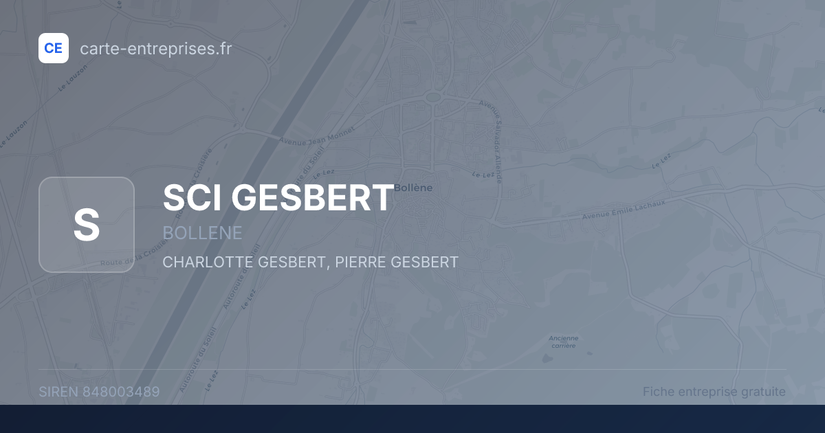 SCI GESBERT — 848003489 — fiche entreprise