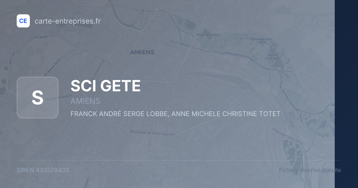 SCI GETE — 433528403 — fiche entreprise
