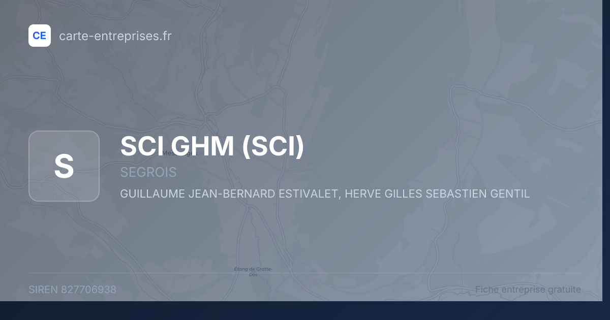 SCI GHM (SCI) — 827706938 — fiche entreprise