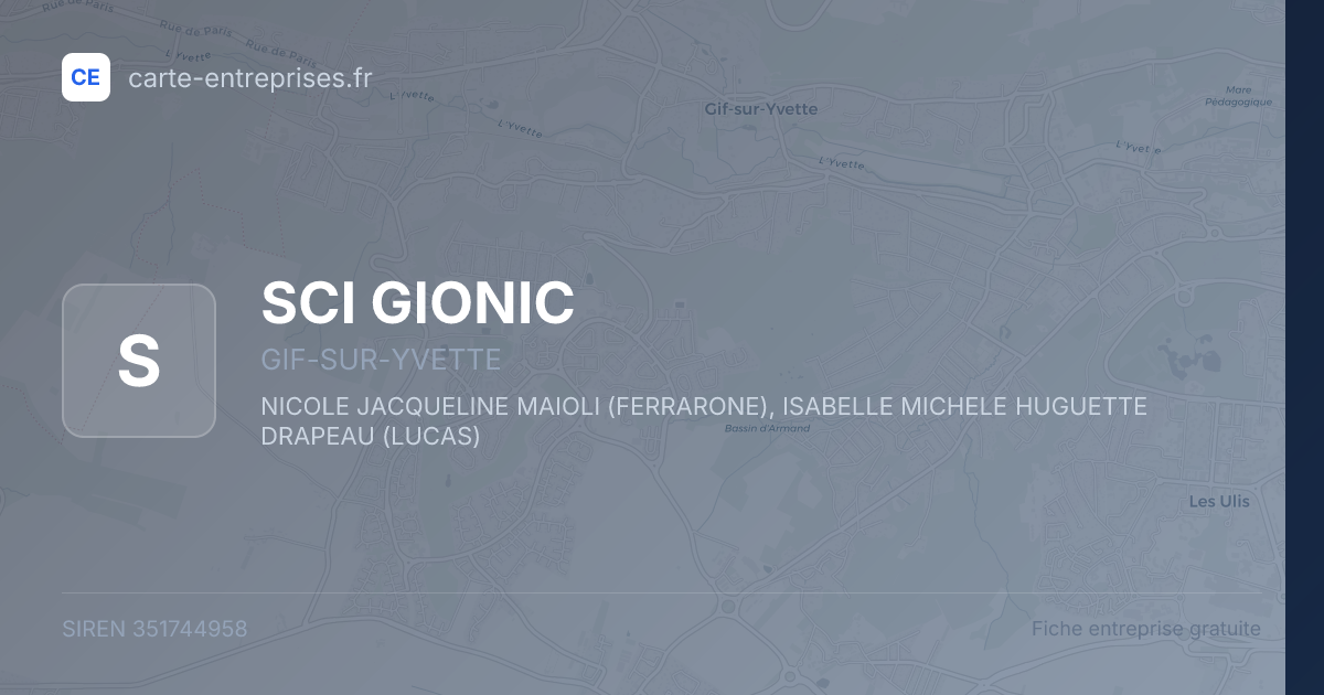 SCI GIONIC — 351744958 — fiche entreprise