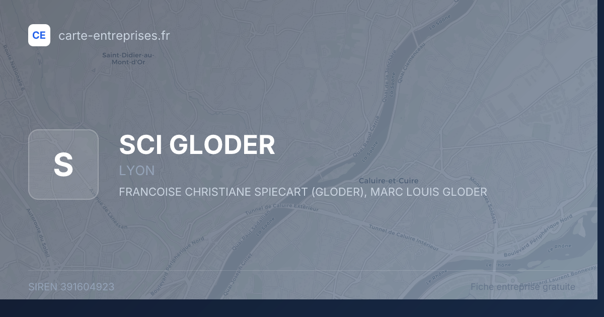 SCI GLODER — 391604923 — fiche entreprise