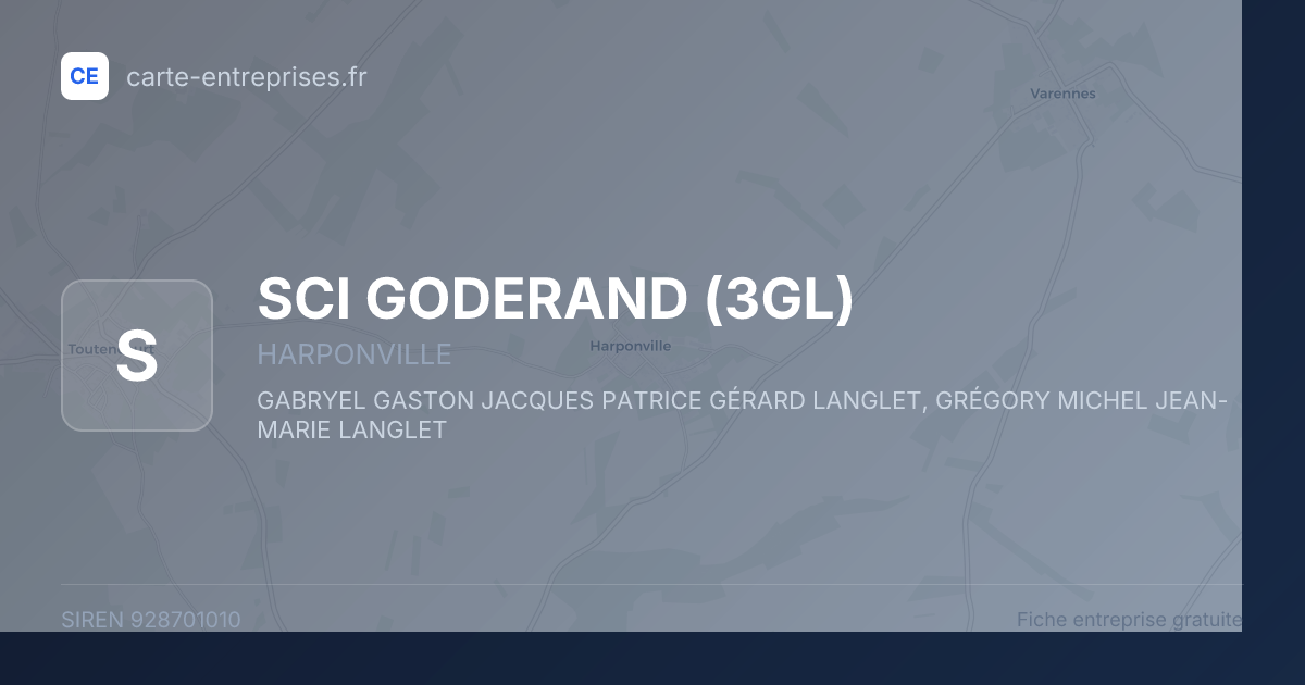 SCI GODERAND (3GL) — 928701010 — fiche entreprise