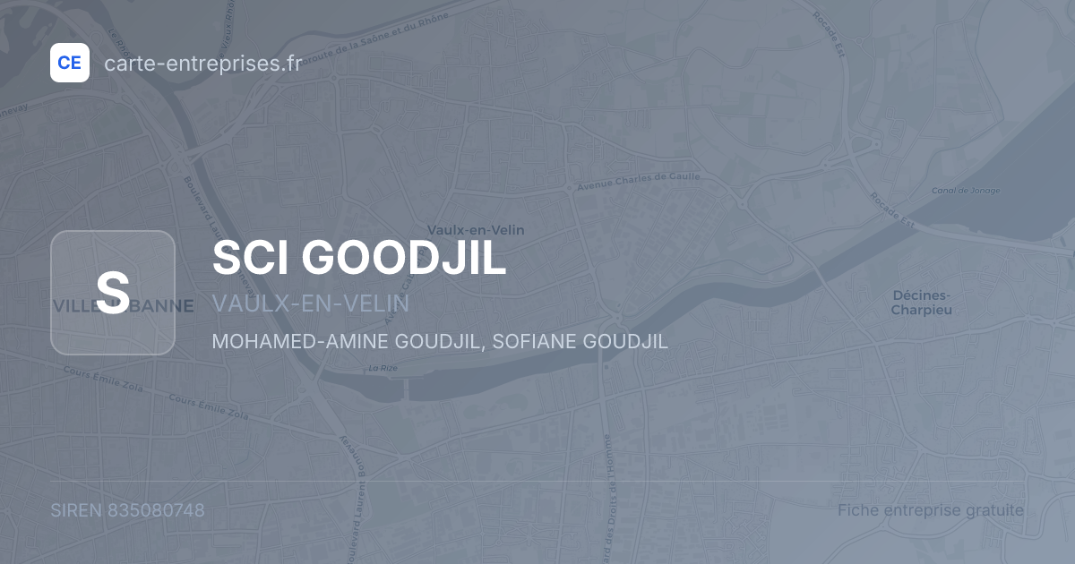 SCI GOODJIL — 835080748 — fiche entreprise