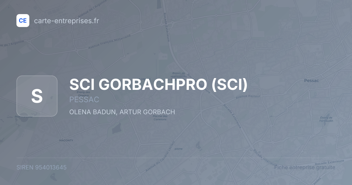 SCI GORBACHPRO (SCI) — 954013645 — fiche entreprise