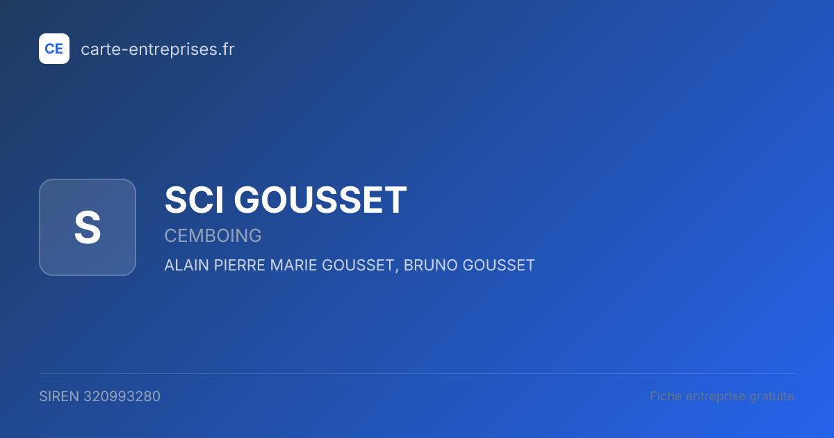 SCI GOUSSET — 320993280 — fiche entreprise