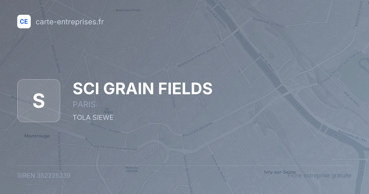 SCI GRAIN FIELDS — 352225239 — fiche entreprise