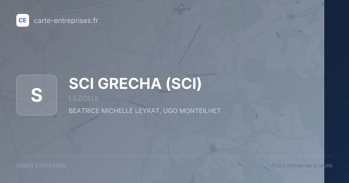 SCI GRECHA (SCI) — 831042668 — fiche entreprise