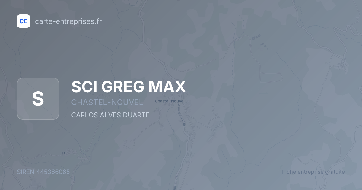 SCI GREG MAX — 445366065 — fiche entreprise