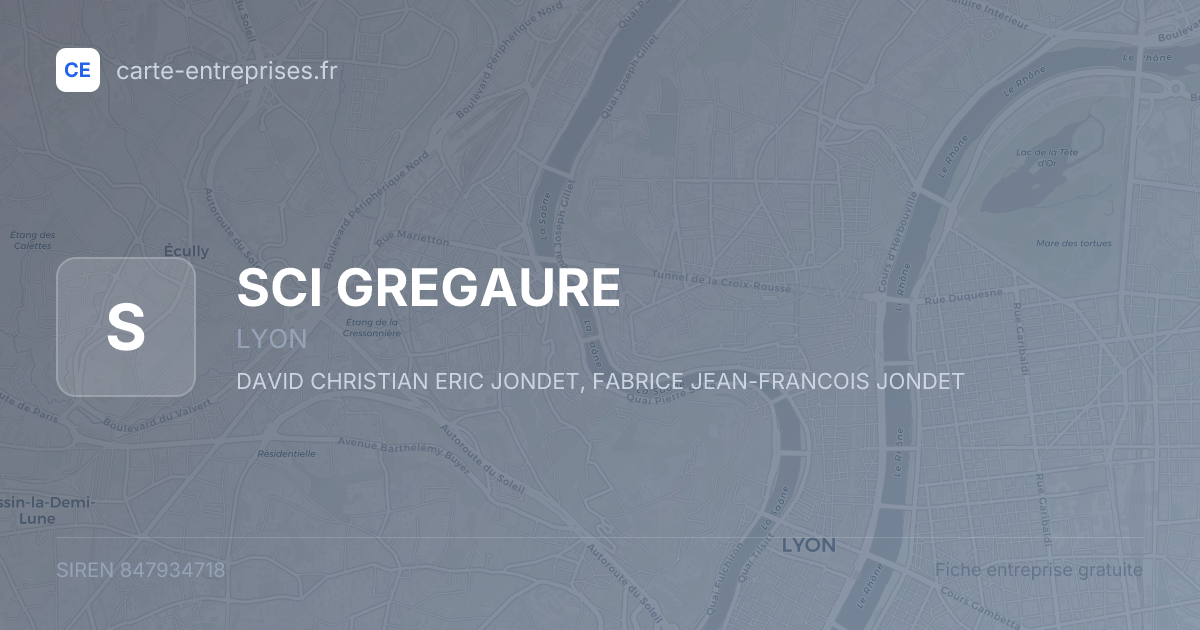 SCI GREGAURE — 847934718 — fiche entreprise