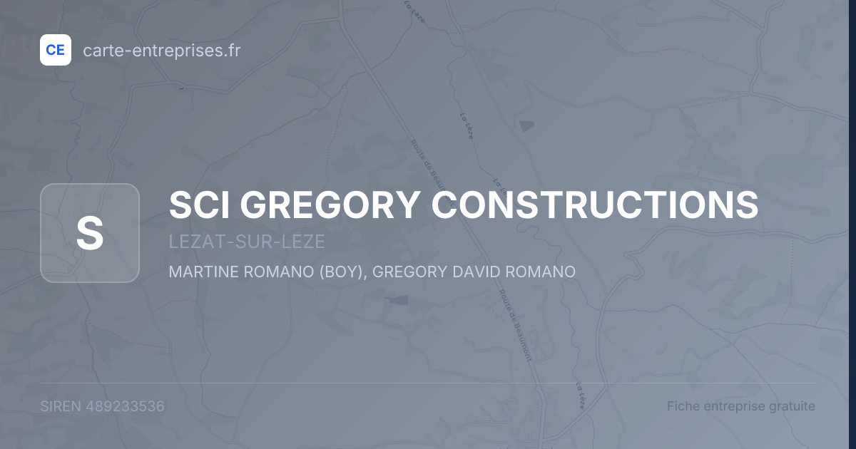 SCI GREGORY CONSTRUCTIONS — 489233536 — fiche entreprise