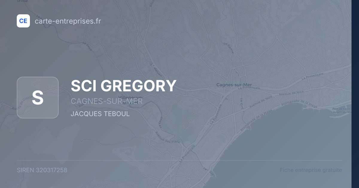 SCI GREGORY — 320317258 — fiche entreprise