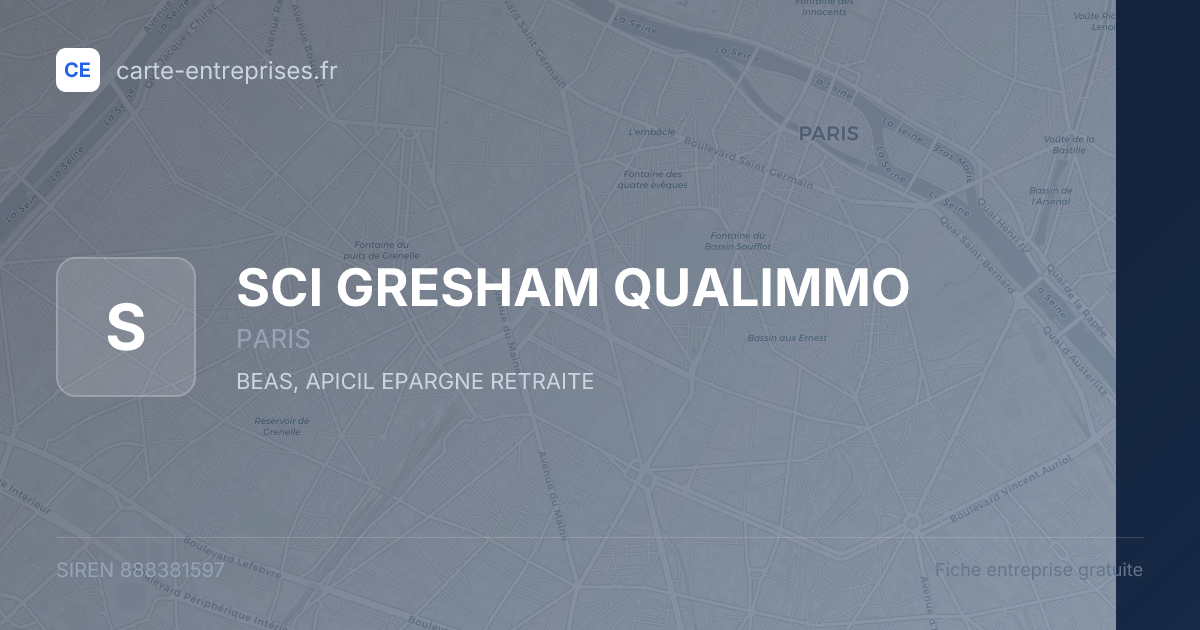 SCI GRESHAM QUALIMMO — 888381597 — fiche entreprise