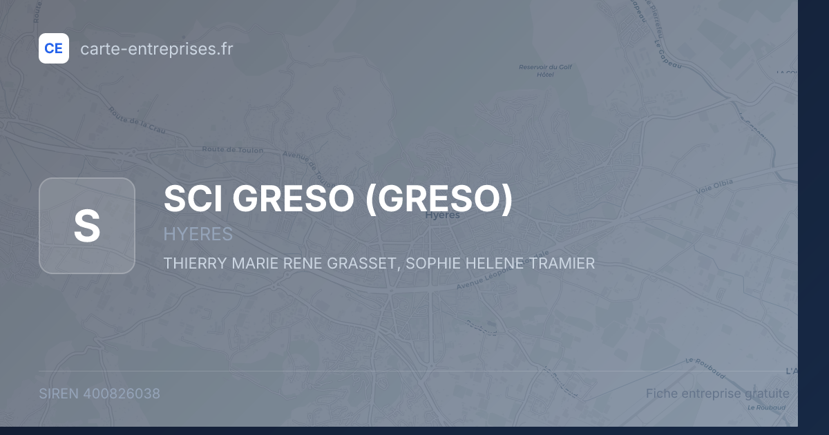SCI GRESO (GRESO) — 400826038 — fiche entreprise
