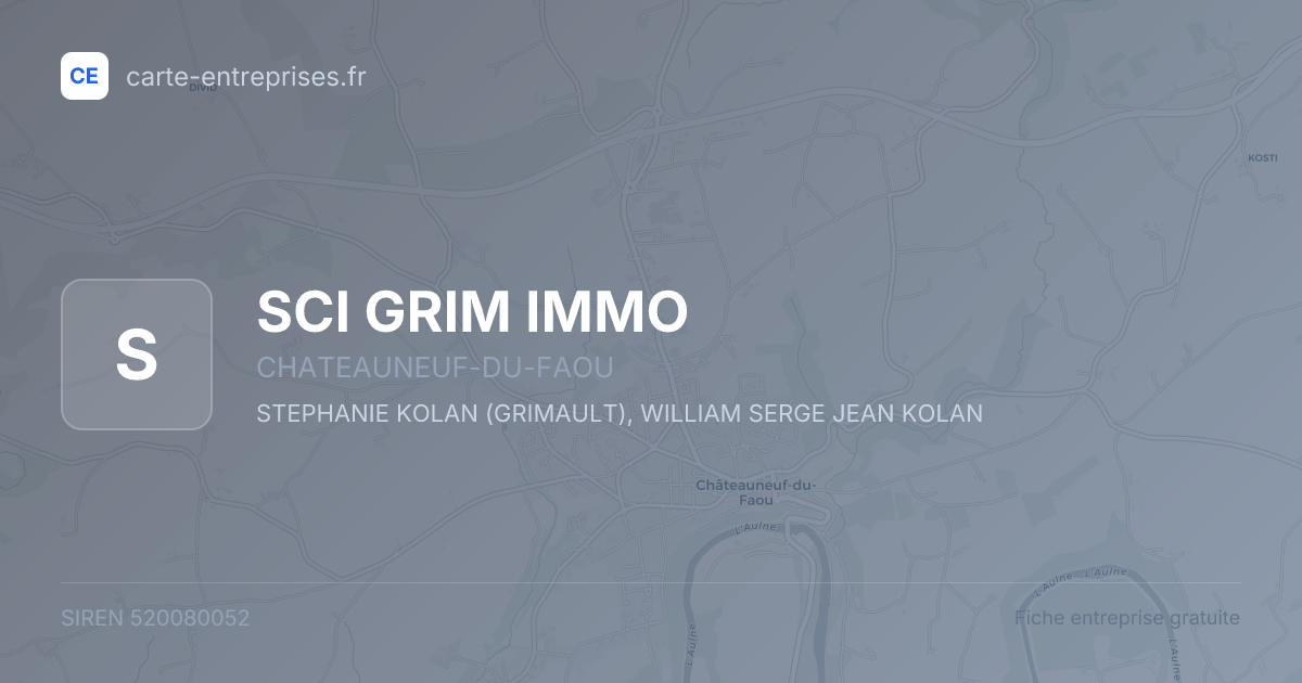 SCI GRIM IMMO — 520080052 — fiche entreprise