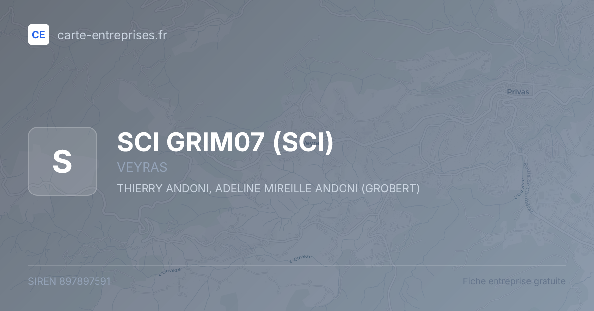 SCI GRIM07 (SCI) — 897897591 — fiche entreprise