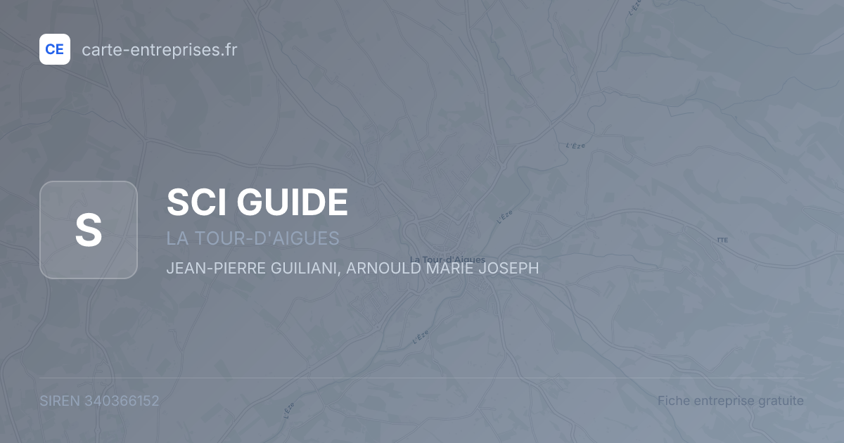 SCI GUIDE — 340366152 — fiche entreprise