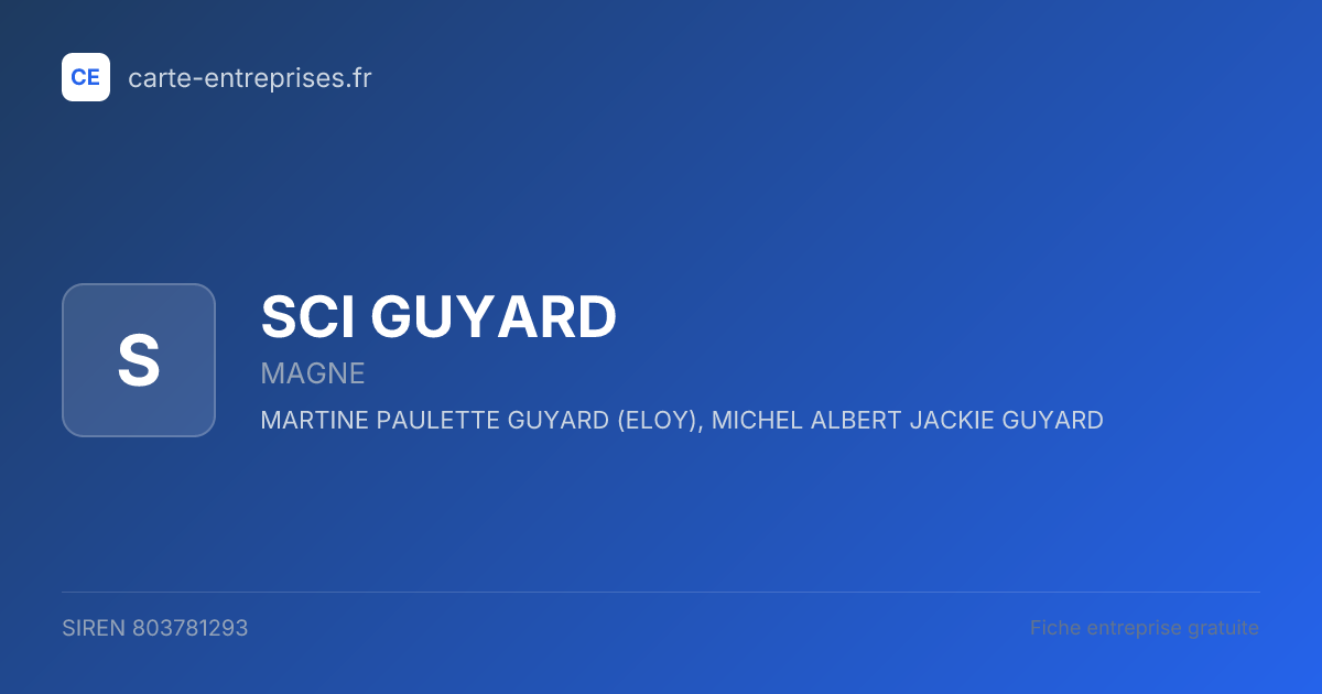 SCI GUYARD — 803781293 — fiche entreprise