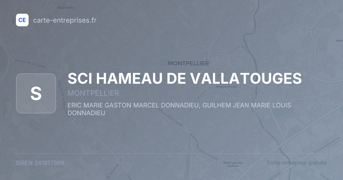 SCI HAMEAU DE VALLATOUGES — 341977999 — fiche entreprise