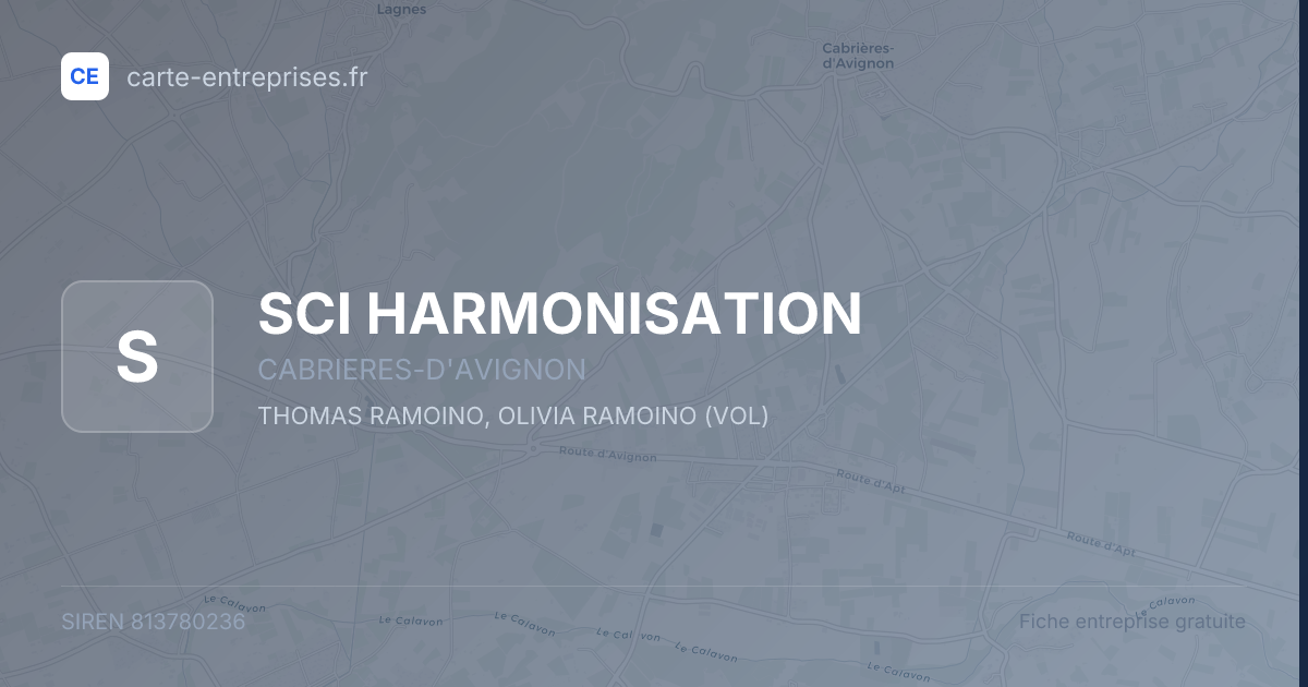 SCI HARMONISATION — 813780236 — fiche entreprise