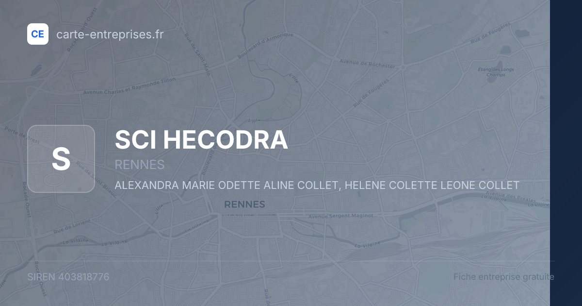 SCI HECODRA — 403818776 — fiche entreprise
