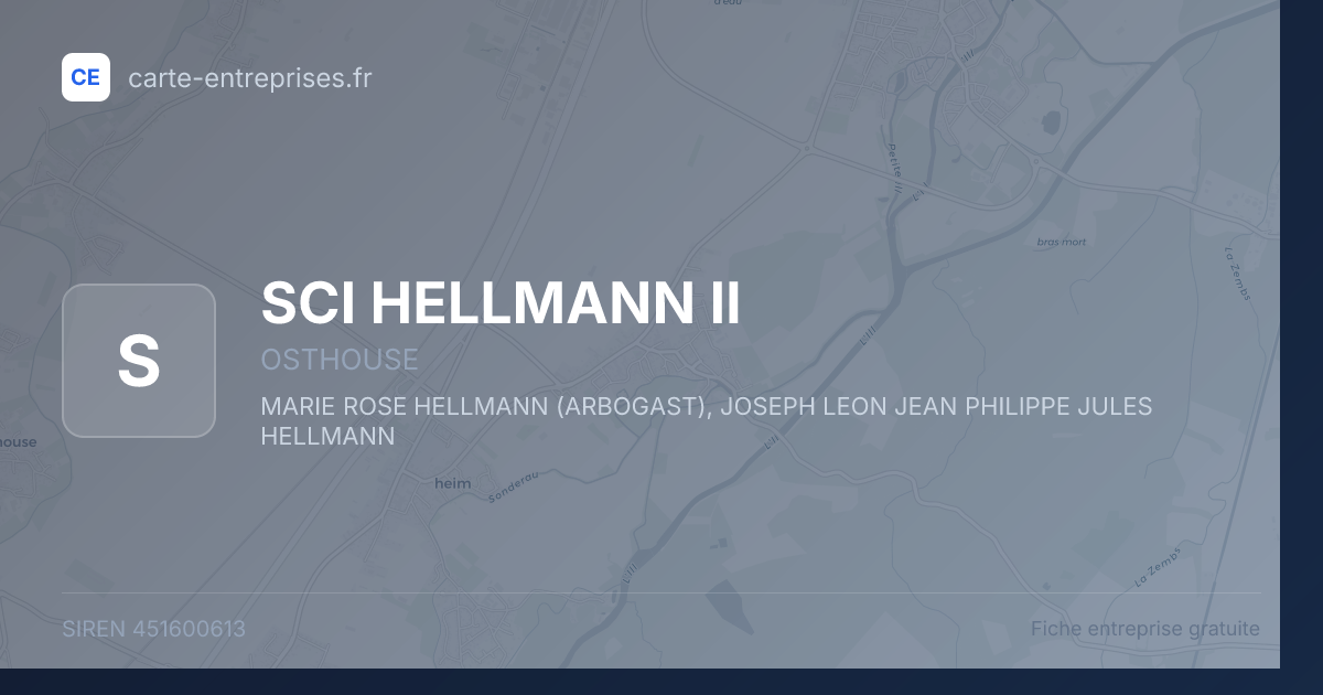 SCI HELLMANN II — 451600613 — fiche entreprise