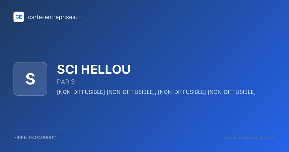 SCI HELLOU — 949499602 — fiche entreprise