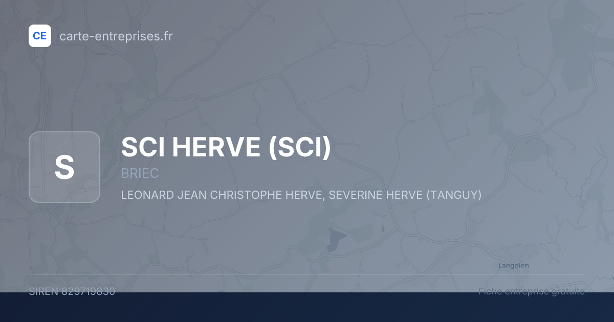SCI HERVE (SCI) — 829719830 — fiche entreprise