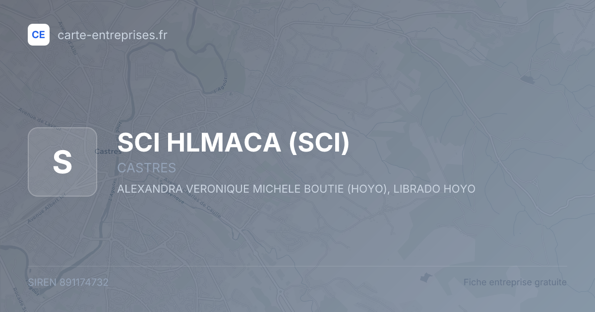 SCI HLMACA (SCI) — 891174732 — fiche entreprise