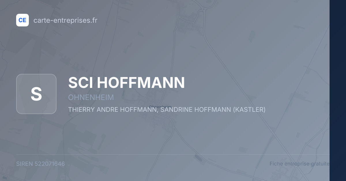 SCI HOFFMANN — 522071646 — fiche entreprise