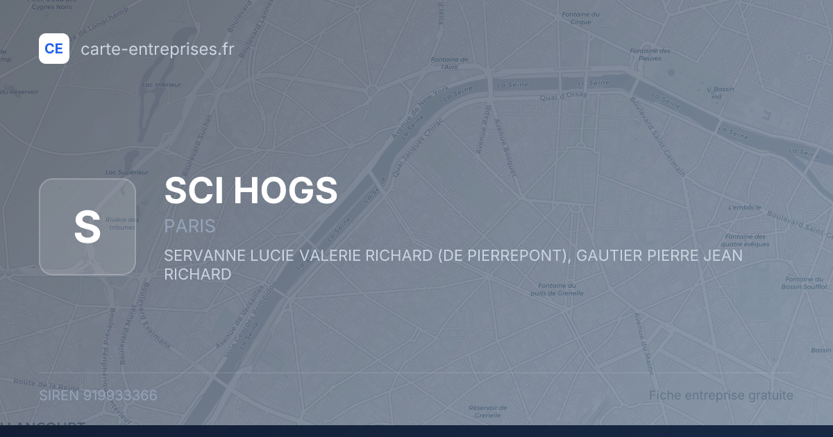 SCI HOGS — 919933366 — fiche entreprise