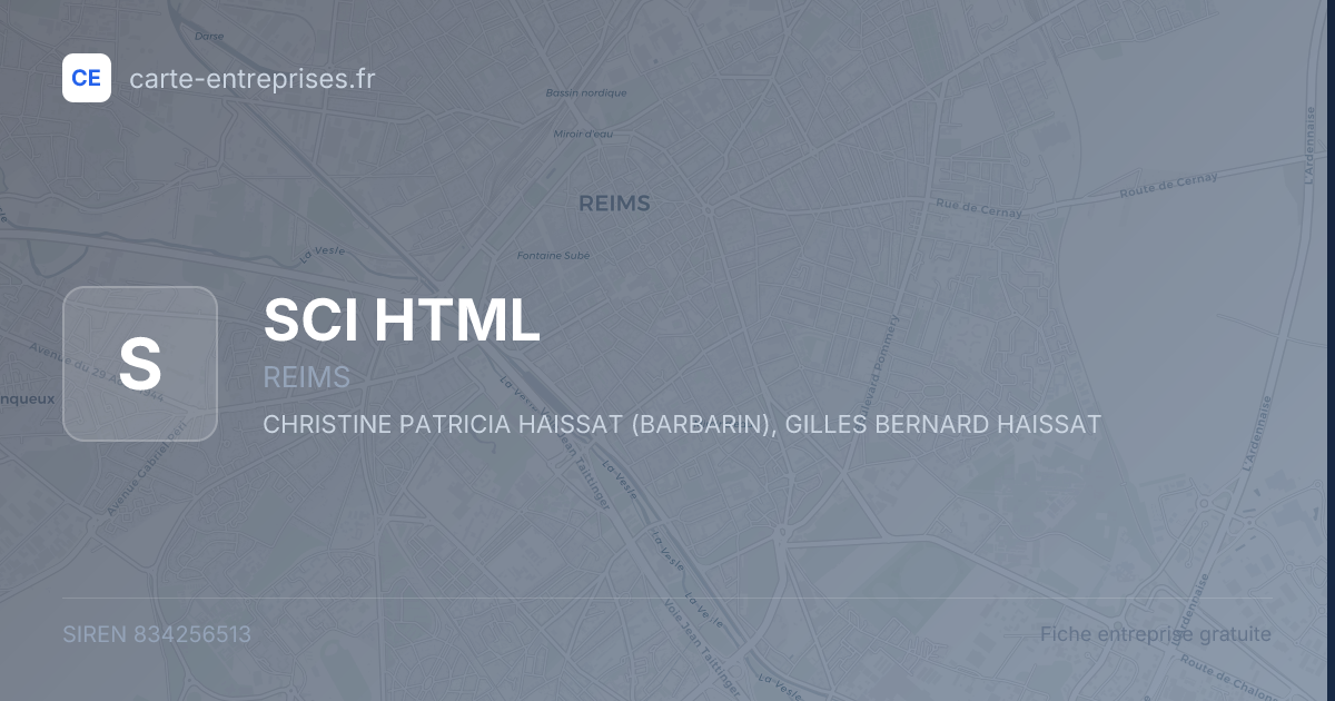 SCI HTML — 834256513 — fiche entreprise