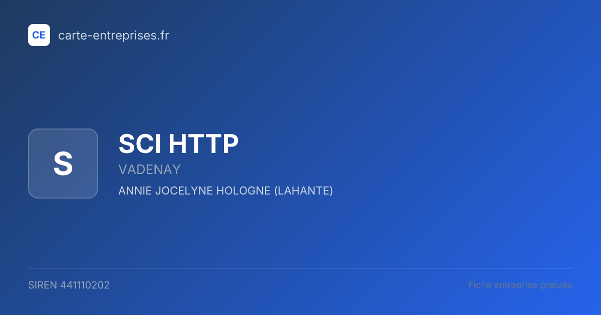 SCI HTTP — 441110202 — fiche entreprise
