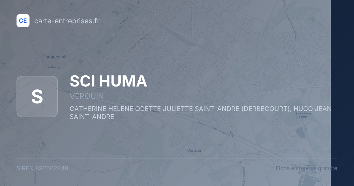 SCI HUMA — 892602848 — fiche entreprise
