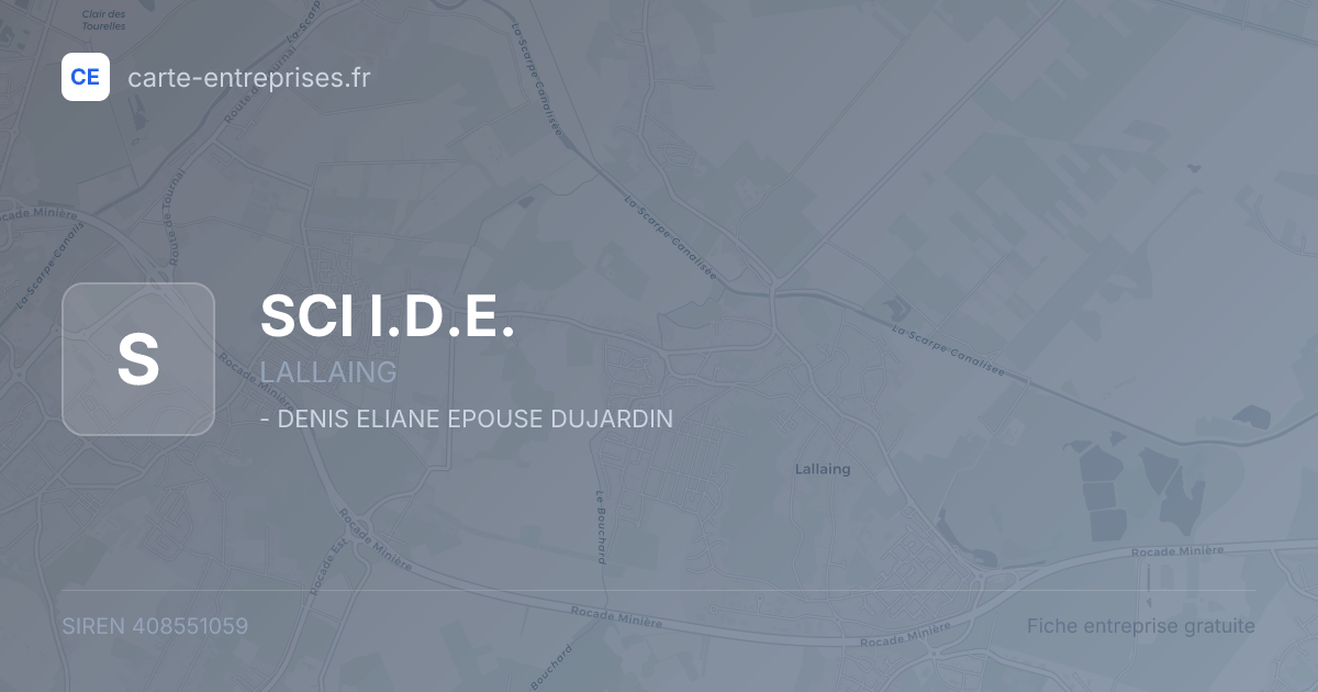 SCI I.D.E. — 408551059 — fiche entreprise