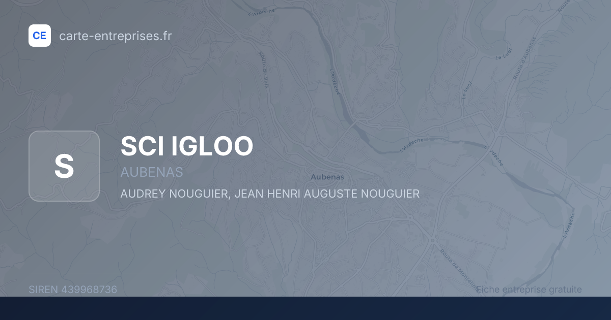 SCI IGLOO — 439968736 — fiche entreprise